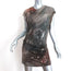 Helmut Lang Draped Tunic Mini Dress Brown Printed Jersey Size Large