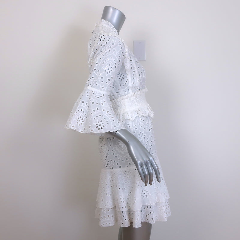 Poupette St Barth Bell Broderie Anglaise mini dress Small, back view