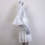 Poupette St Barth Bell Sleeve Mini Dress White Broderie Anglaise Size Small NEW