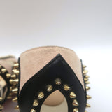 Christian Louboutin Circus City Spiked Cutout Pumps Beige Suede Size 36.5
