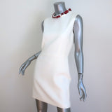 Alexander McQueen Embellished-Neck Sleeveless Mini Dress White Crepe Size 44