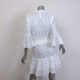 Poupette St Barth Bell Sleeve Mini Dress White Broderie Anglaise Size Small NEW