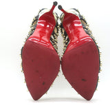 Christian Louboutin Circus City Spiked Cutout Pumps Beige Suede Size 36.5