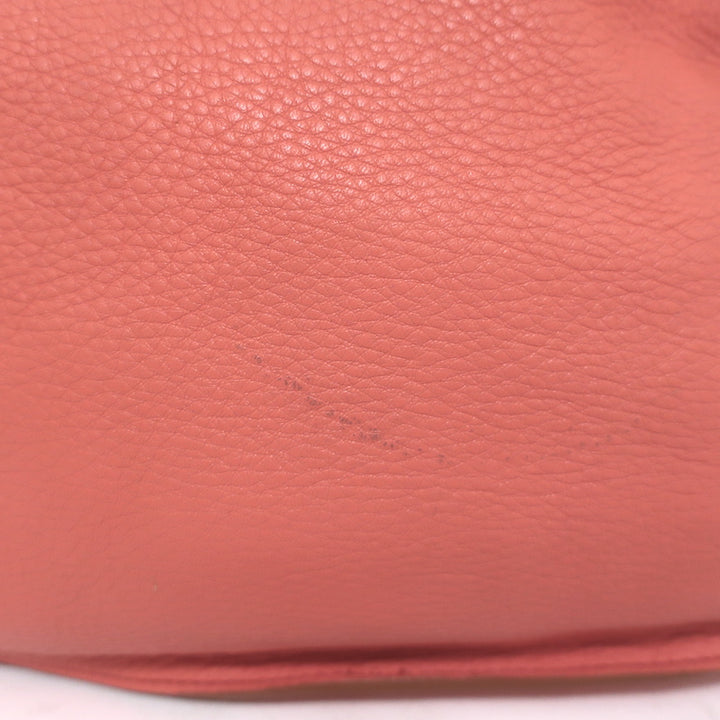 Chloe Medium Marcie satchel in Paradise Pink pebbled leather with gold hardware — authentic pre-owned crossbody.