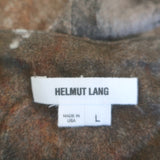Helmut Lang Draped Tunic Mini Dress Brown Printed Jersey Size Large