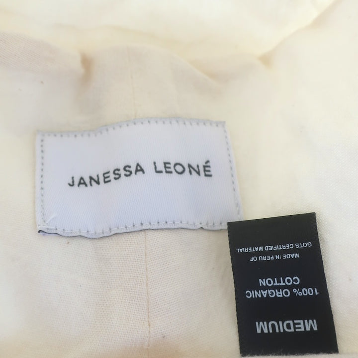 Janessa Leone Walker Bucket Hat Cream Cotton Twill Size Medium