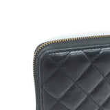 Chanel 16K Reissue L-Gusset Zip Around Wallet Black Quilted Leather