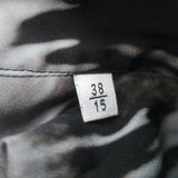 Saint Laurent Short Sleeve Shirt Black/Gray Tie Dye Silk Size 38 Collared Top