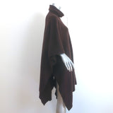 The Row Turtleneck Poncho Dark Brown Cashmere-Silk Size Extra Small/Small