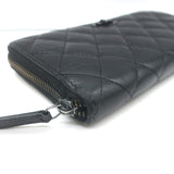 Chanel 16K Reissue L-Gusset Zip Around Wallet Black Quilted Leather