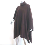 The Row Turtleneck Poncho Dark Brown Cashmere-Silk Size Extra Small/Small