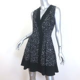 Proenza Schouler Splatter Paint Print Wrap-Effect Dress Black Crepe Size 2