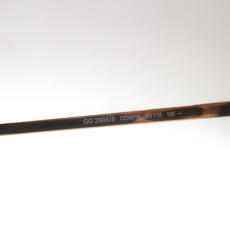 Gucci Oversize Cat Eye Sunglasses Rose Gold GG 2908/S DDBPR 60mm