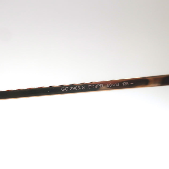 Gucci Oversize Cat Eye Sunglasses Rose Gold GG 2908/S DDBPR 60mm