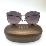 Gucci Oversize Cat Eye Sunglasses Rose Gold GG 2908/S DDBPR 60mm
