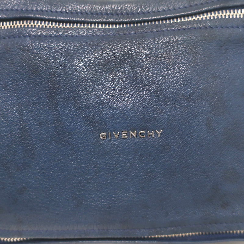 Givenchy Medium Pandora navy leather crossbody with silver hardware, pre-owned authentic luxury piece