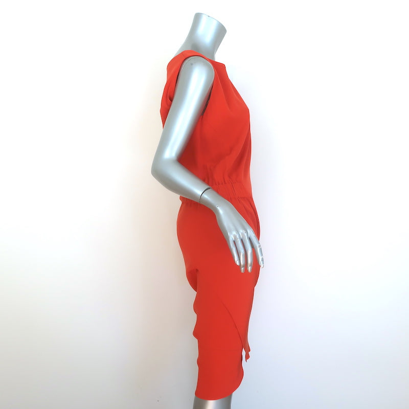 Zero + Maria Cornejo Asymmetric Dress Persimmon Silk Size 6