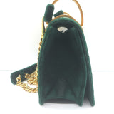 Prada Pattina Velvet Chain Strap Crossbody Bag Green Small Clutch