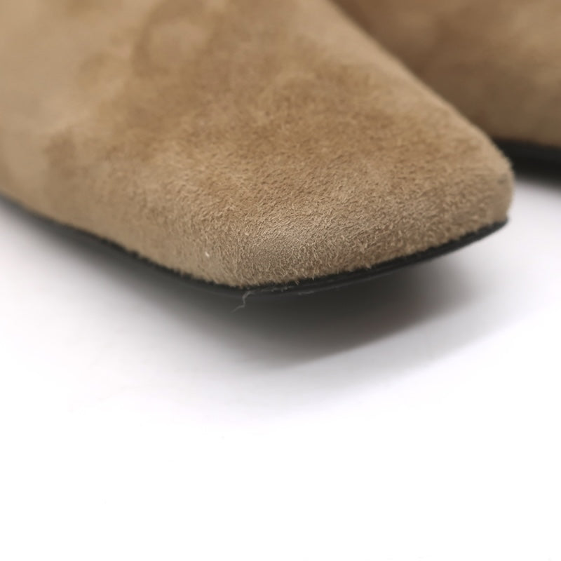 Toteme Everyday Square Toe Ballet Flats Caramel Suede Size 38