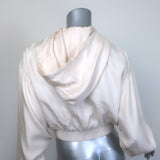 Prada Silk Twill Hooded Blouson Jacket Ivory Size 40