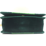 Prada Pattina Velvet Chain Strap Crossbody Bag Green Small Clutch