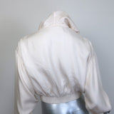 Prada Silk Twill Hooded Blouson Jacket Ivory Size 40