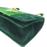 Prada Pattina Velvet Chain Strap Crossbody Bag Green Small Clutch