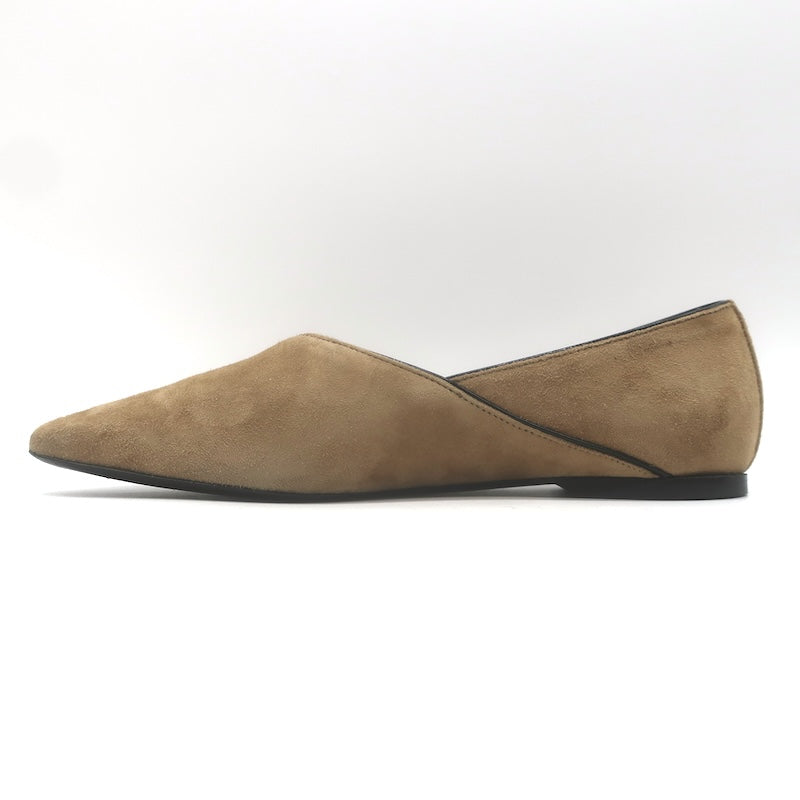 Toteme Everyday Square Toe Ballet Flats Caramel Suede Size 38