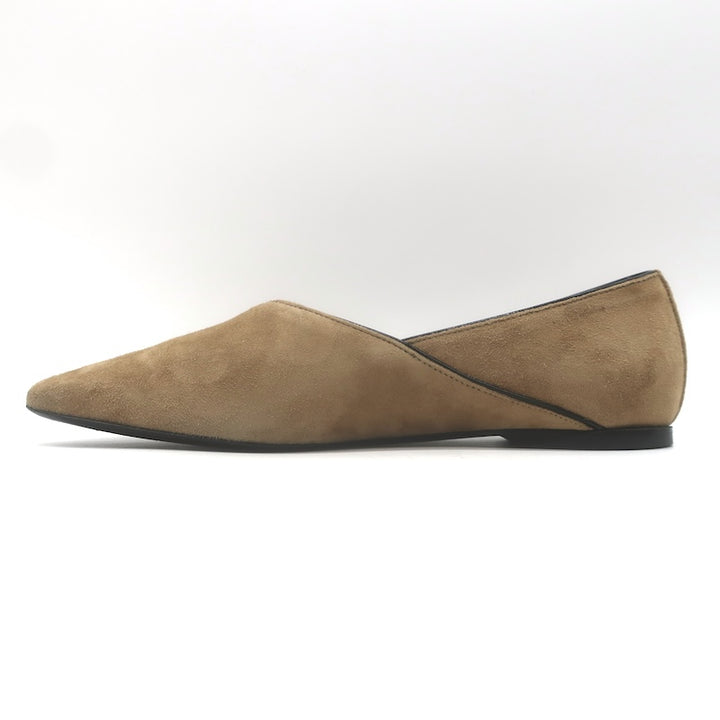Toteme Everyday Square Toe Ballet Flats Caramel Suede Size 38