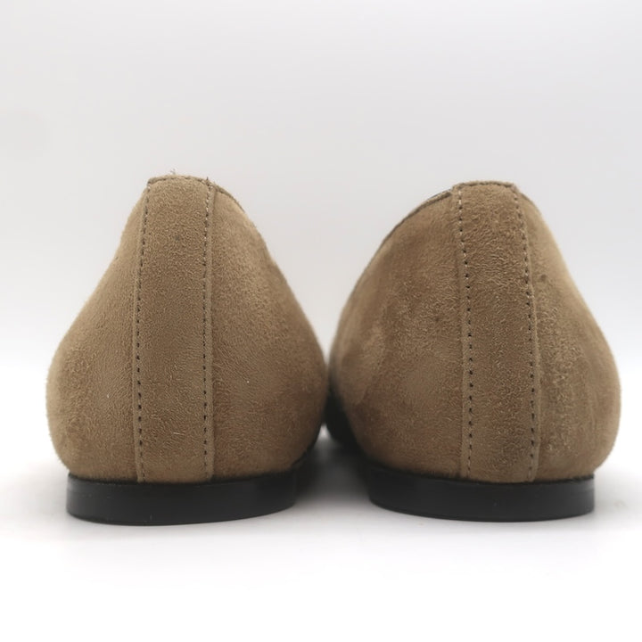 Toteme Everyday Square Toe Ballet Flats Caramel Suede Size 38