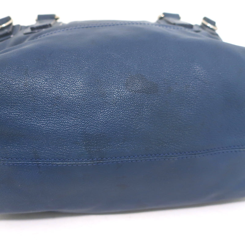 Givenchy Medium Pandora navy leather crossbody with silver hardware, pre-owned authentic luxury handbag