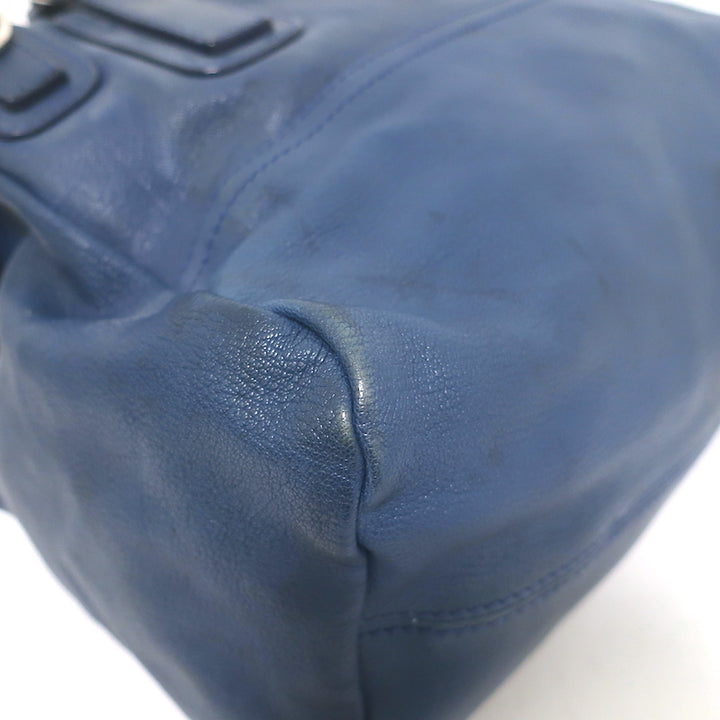 Givenchy Medium Pandora navy leather crossbody with silver hardware, pre-owned authentic luxury