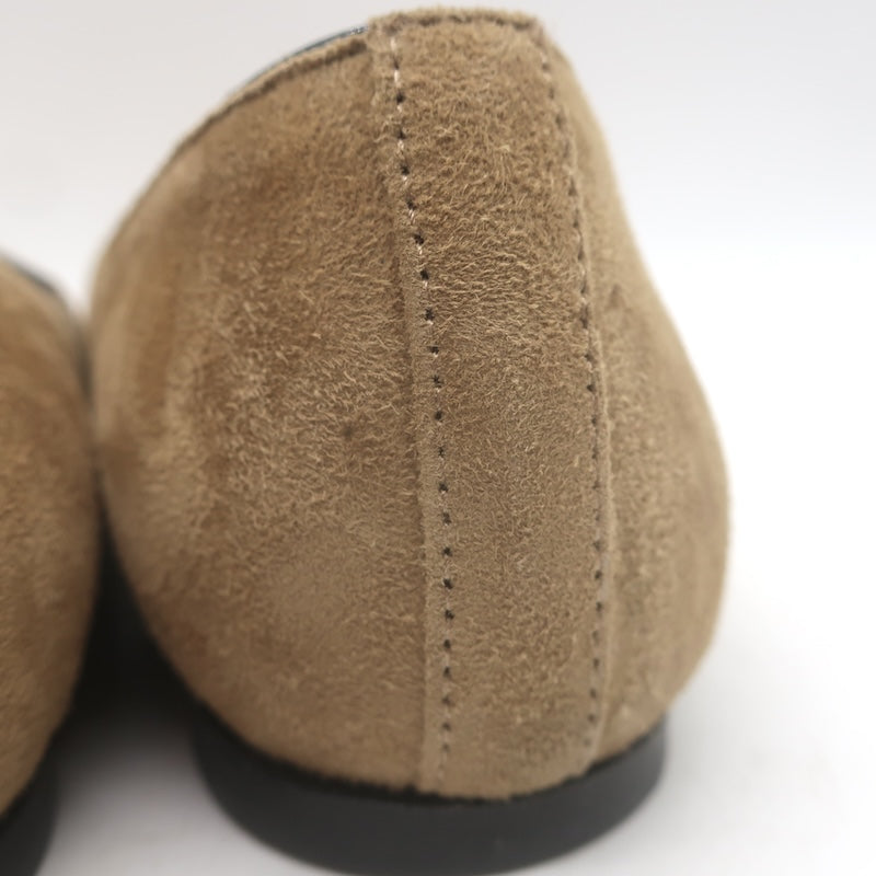 Toteme Everyday Square Toe Ballet Flats Caramel Suede Size 38