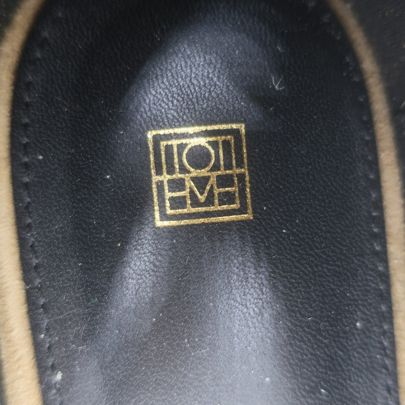 Toteme Everyday Square Toe Ballet Flats Caramel Suede Size 38