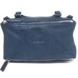 Givenchy Medium Pandora navy leather crossbody with silver hardware, authentic pre-owned luxury bag