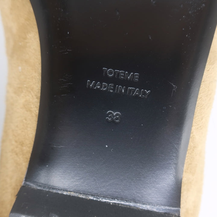 Toteme Everyday Square Toe Ballet Flats Caramel Suede Size 38