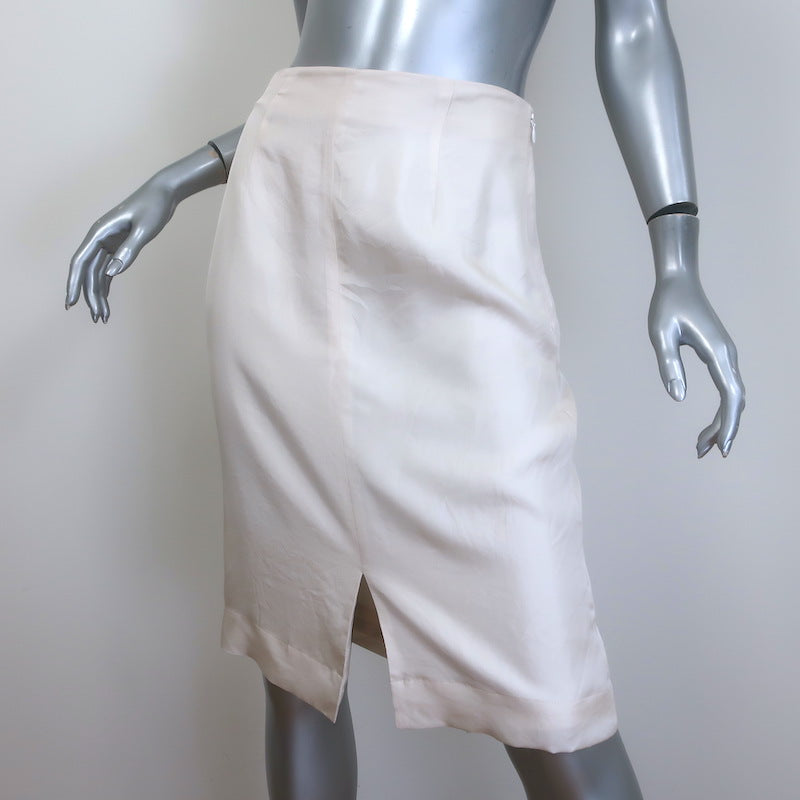 Prada Silk Twill Pencil Skirt Ivory Size 42