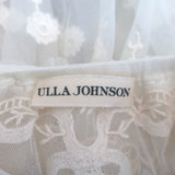 Ulla Johnson Lucien Floral-Embroidered Mesh Blouse Cream Size 2 Long Sleeve Top