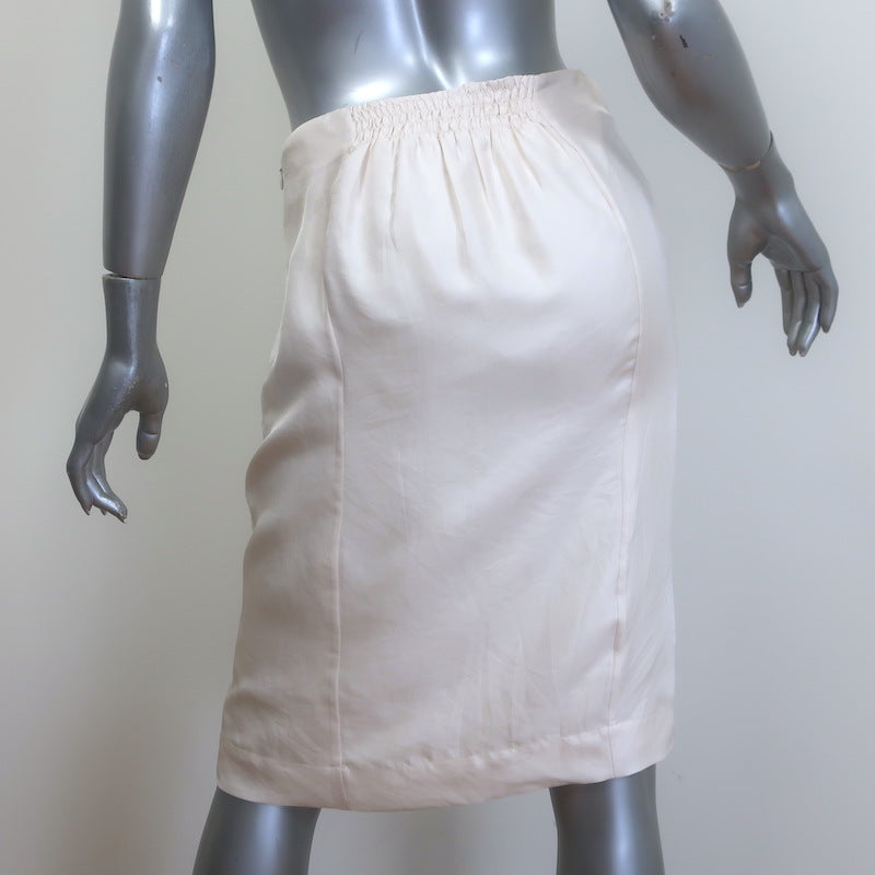Prada Silk Twill Pencil Skirt Ivory Size 42