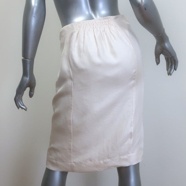 Prada Silk Twill Pencil Skirt Ivory Size 42