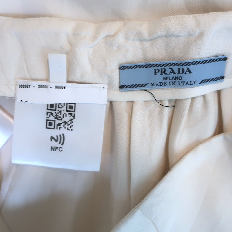 Prada Silk Twill Pencil Skirt Ivory Size 42