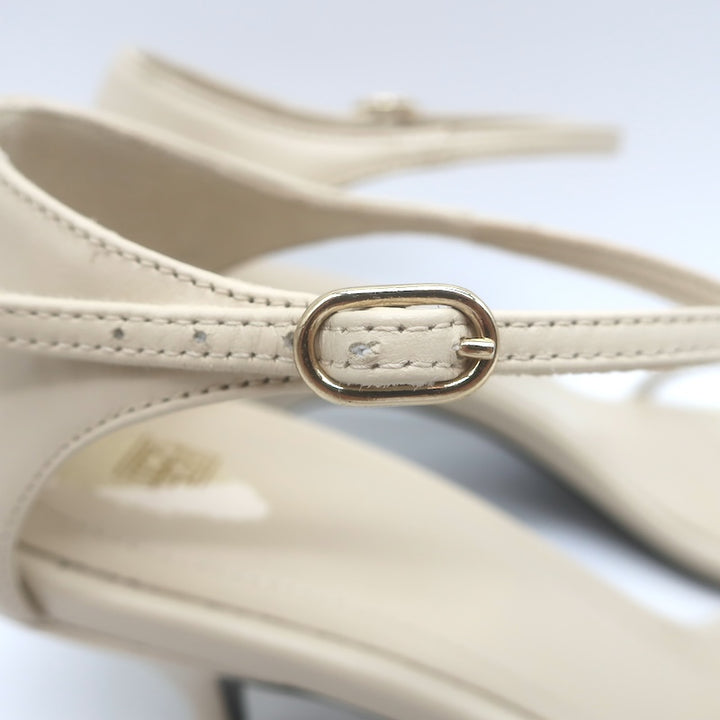 Toteme The Strappy Kitten Heel Sandals Bleached Sand Leather Size 38
