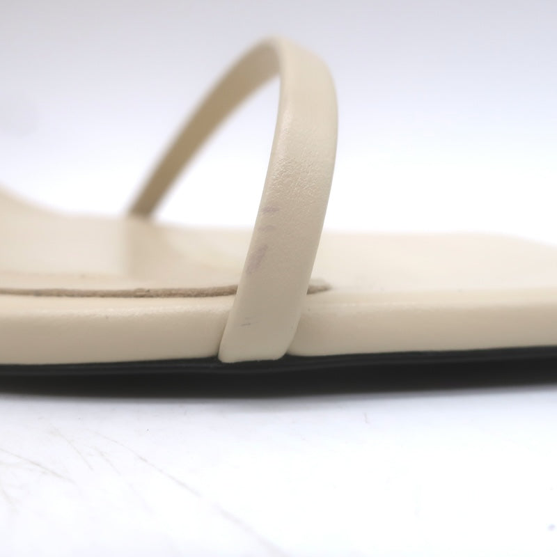 Toteme The Strappy Kitten Heel Sandals Bleached Sand Leather Size 38