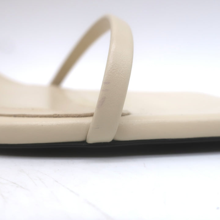Toteme The Strappy Kitten Heel Sandals Bleached Sand Leather Size 38