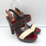 Barbara Bui Colorblock Platform Sandals Red & Cream Patent Leather Size 37.5