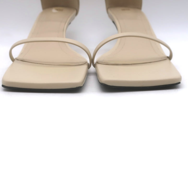 Toteme The Strappy Kitten Heel Sandals Bleached Sand Leather Size 38