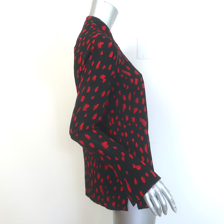 Proenza Schouler Dot Print Button-Up Blouse Black/Red Size 4 Long Sleeve Top