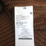 Dsquared2 Crystal-Embellished Cardigan Brown Distressed Knit Size Extra Small