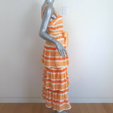 Zimmermann Jude Tiered Lace Midi Dress Orange/Cream Size 1