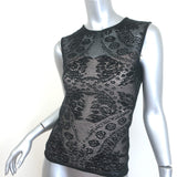 Christian Dior Fishnet Lace Sleeveless Top Black Size 40